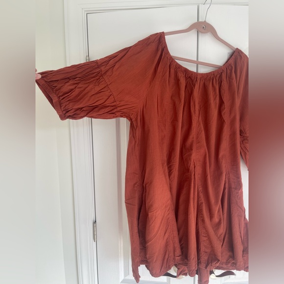 Daily Practice Mollie tunic swing tie-back dress in rust 3X - Picture 3 of 9